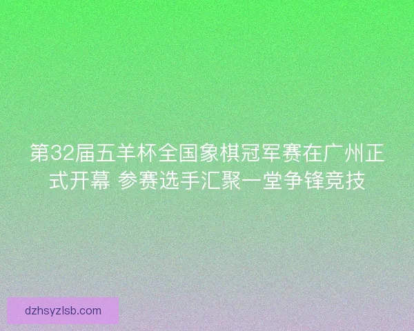 第32届五羊杯全国象棋冠军赛在广州正式开幕 参赛选手汇聚一堂争锋竞技
